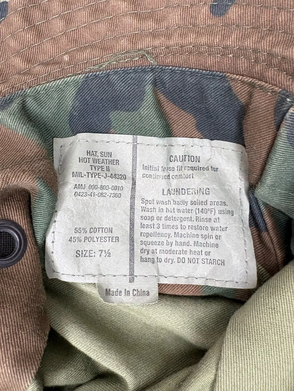 Camo military bucket hat